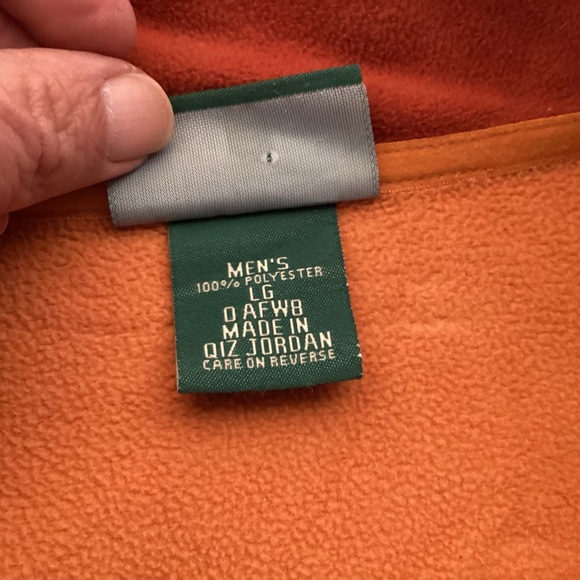 L.L. Bean Zip Up Fleece Vest Men’s size Large Burnt Orange - Picture 7 of 11